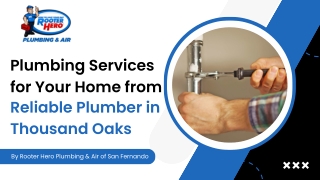 Plumbing Services for Your Home from Reliable Plumber in Thousand Oaks