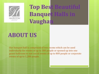 Beautiful Banquet Halls in Vaughan