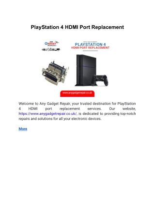 PlayStation 4 HDMI Port Replacement