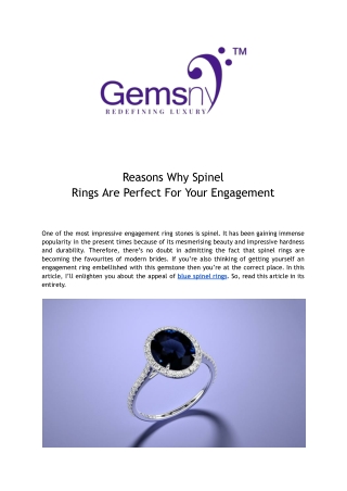 Why Spinel Rings Are Perfect For Your Engagement