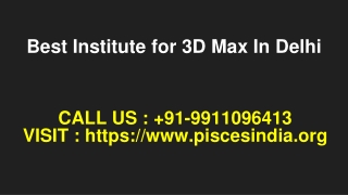 Best Institute for 3D Max In Delhi