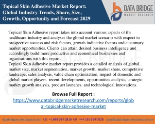 Topical Skin Adhesive Market