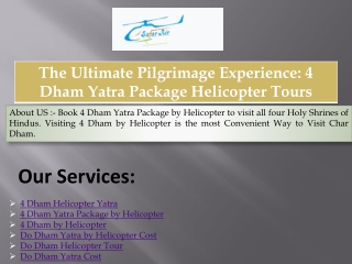 The Ultimate Pilgrimage Experience 4 Dham Yatra Package Helicopter Tours