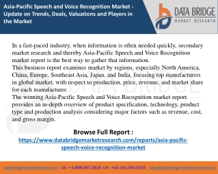 Asia-Pacific Speech and Voice Recognition Market