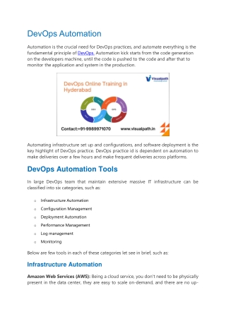 DevOps Online Training in Hyderabad