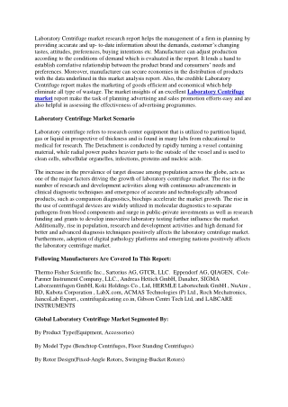 Laboratory Centrifuge Market