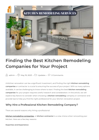 Kichen Remodeling Companies