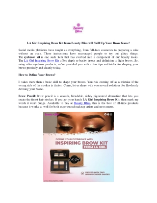 LA Girl Inspiring Brow Kit from Beauty Bliss will Skill Up Your Brow Game