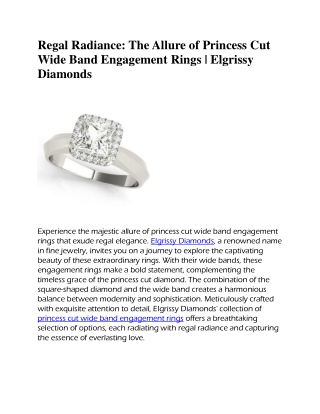 Princess Cut Wide Band Engagement Rings | Elgrissy Diamonds