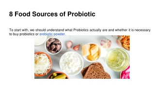 8 Food Sources of Probiotic