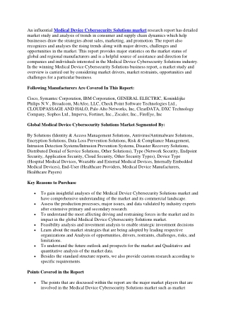 Medical Device Cybersecurity Solutions Market