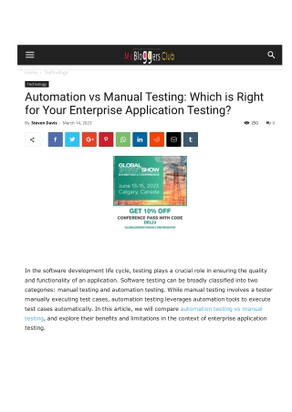 Automation vs Manual Testing Which is Right for Your Enterprise Application Testing