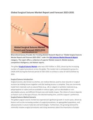 Global Surgical Sutures Market Report and Forecast 2023-2031