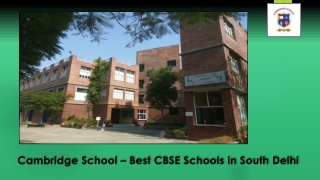 Best CBSE Schools in South Delhi