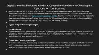 digital marketing packages in india