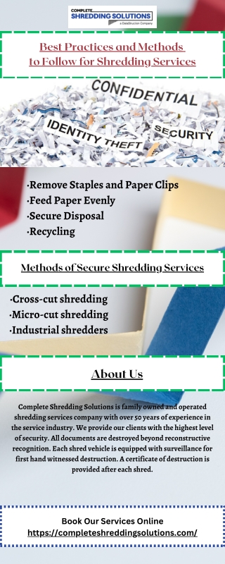 Best Practices and Methods to Follow for Shredding Services