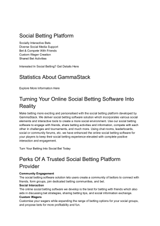 Social Betting Platform | GammaStack