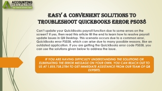 A Complete Guide About QuickBooks Error PS038 Issue