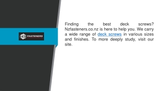 Deck Screws Nzfasteners.co.nz