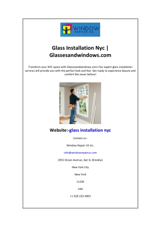 Glass Installation Nyc  Glassesandwindows.com