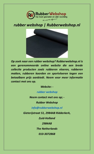 rubber webshop  Rubberwebshop.nl