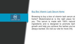 Buy Box Vitamin Lash Serum Home Mylamination.ie