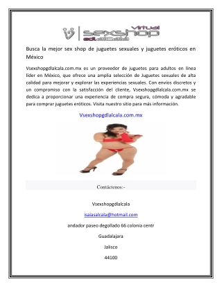 Busca la mejor sex shop de juguetes sexuales y juguetes eróticos en México