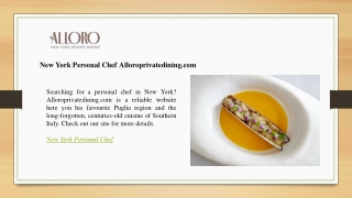 New York Personal Chef Alloroprivatedining.com