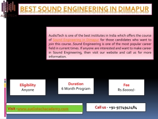 Best Sound Engineering Course in Dimapur