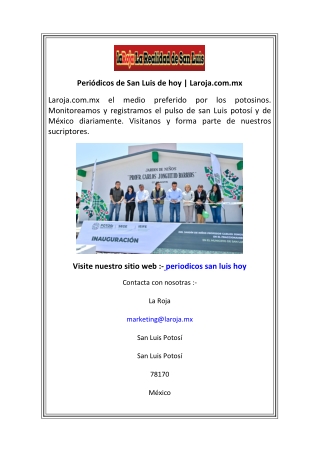 Periódicos de San Luis de hoy  Laroja.com.mx