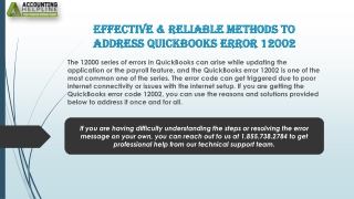 A proper guide to troubleshoot QuickBooks Error 12002