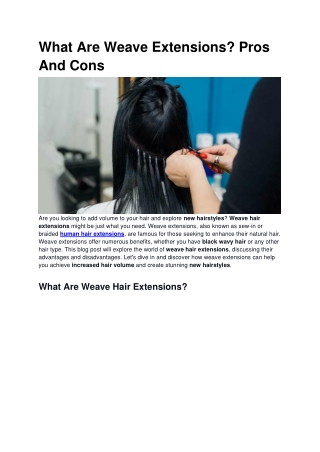 What Are Weave Extensions Pros And Cons