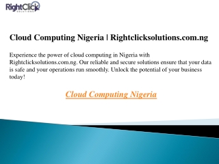 Cloud Computing Nigeria  Rightclicksolutions.com.ng