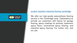 Scratch Resistant Industrial Flooring Cambridge Cipkarepoxy.ca