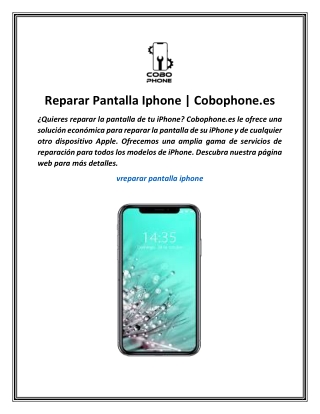 Reparar Pantalla Iphone  Cobophone.es