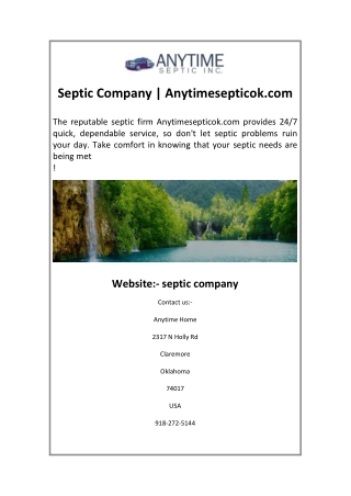 Septic Company Anytimesepticok.com