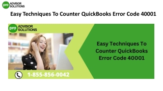 Here Is a Simple Guide To Fix QuickBooks Error Code 40001
