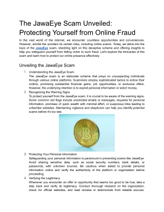 The JawaEye Scam Unveiled_ Protecting Yourself from Online Fraud