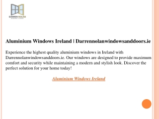 Aluminium Windows Ireland  Darrennolanwindowsanddoors.ie