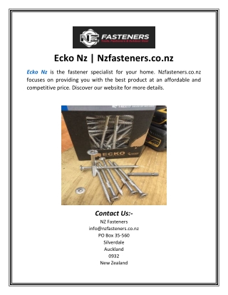 Ecko Nz  Nzfasteners.co.nz