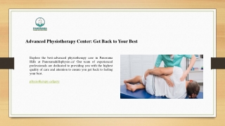 Advanced Physiotherapy Center Get Back to Your Best