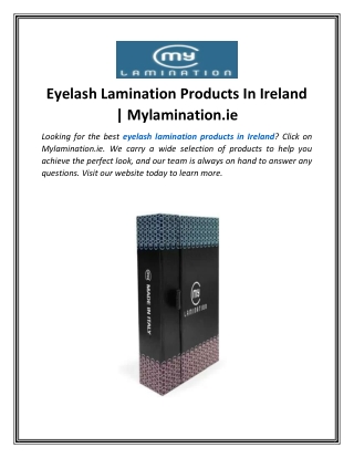 Eyelash Lamination Products In Ireland  Mylamination.ie