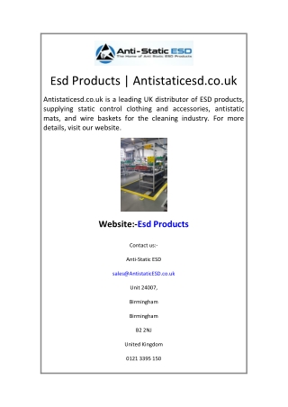 Esd Products  Antistaticesd.co.uk