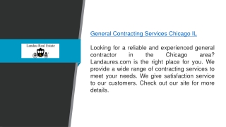 General Contracting Services Chicago Il  Landaures.com