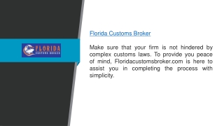 Florida Customs Broker Floridacustomsbroker.com