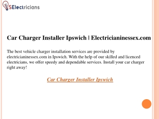 Car Charger Installer Ipswich  Electricianinessex.com