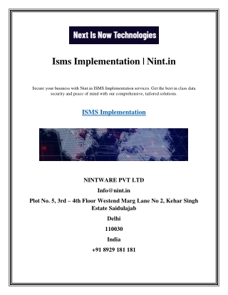 Isms Implementation  Nint.in