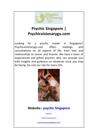 Psychic Singapore Psychicvisionarygu.com