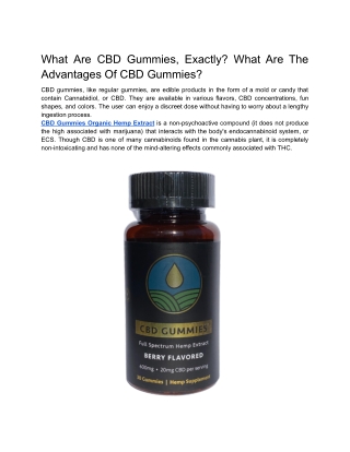 What Are CBD Gummies, Exactly? What Are The Advantages Of CBD Gummies?