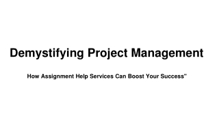 Demystifying Project Management